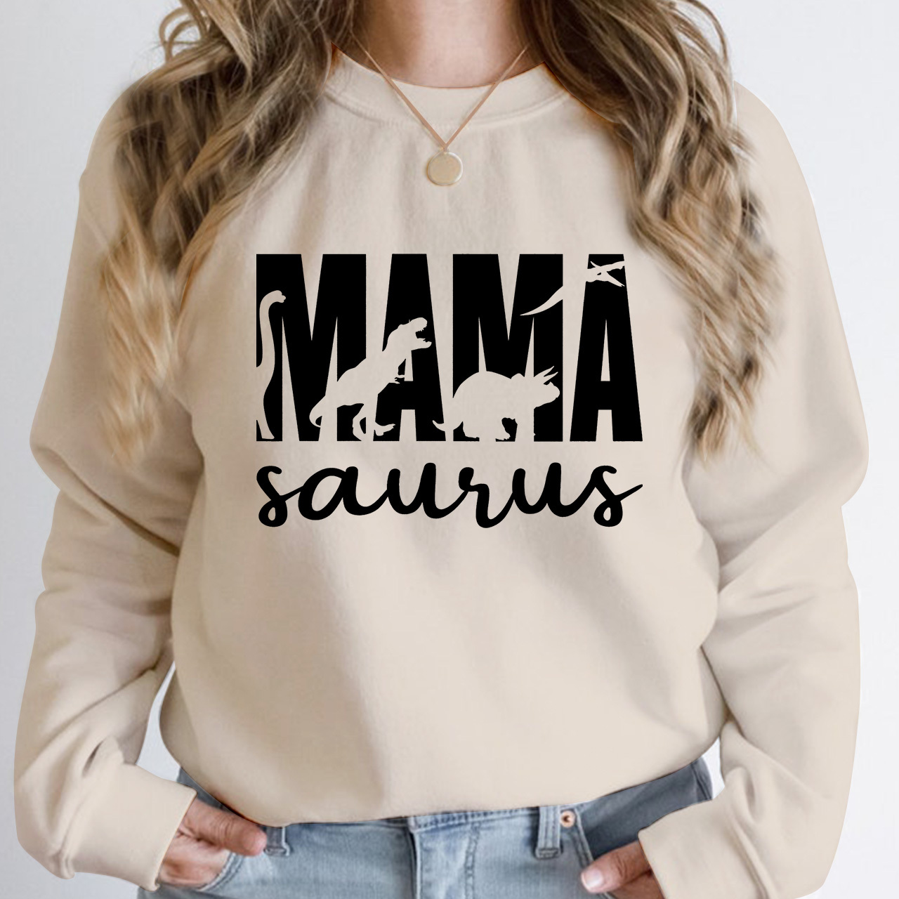 Strong Mama Dinosaur Sweatshirt
