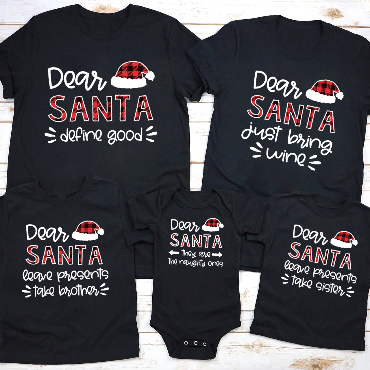 Dear Santa Hat Funny Shirts For Family