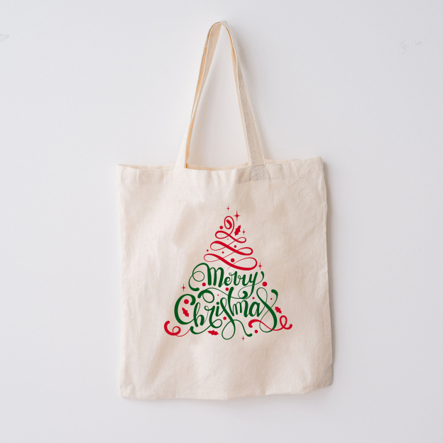 Merry Christmas Tree Tote Bag