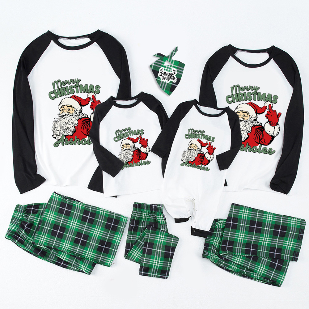 Santa Assholes Funny Family Christmas Pajamas