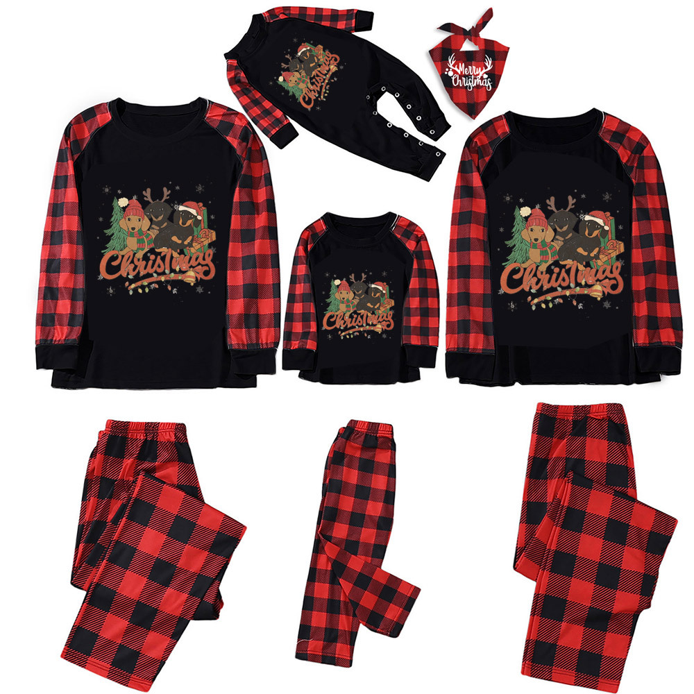 Three Dogs Christmas Family Matching Pajamas