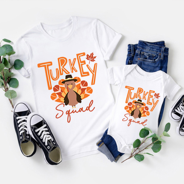 Turkey Squad Thanksgiving Family Matching Shirts