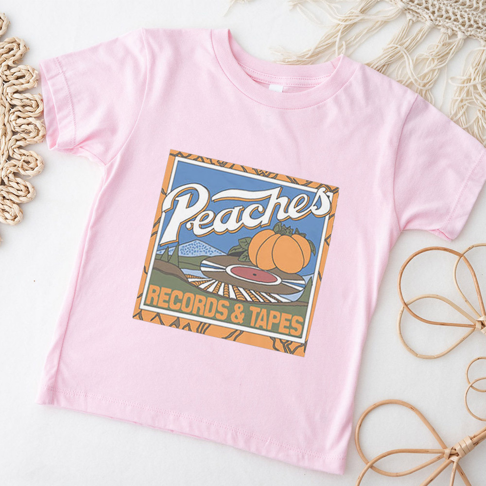 Vintage Fashion Peaches Records Tapes T-shirt