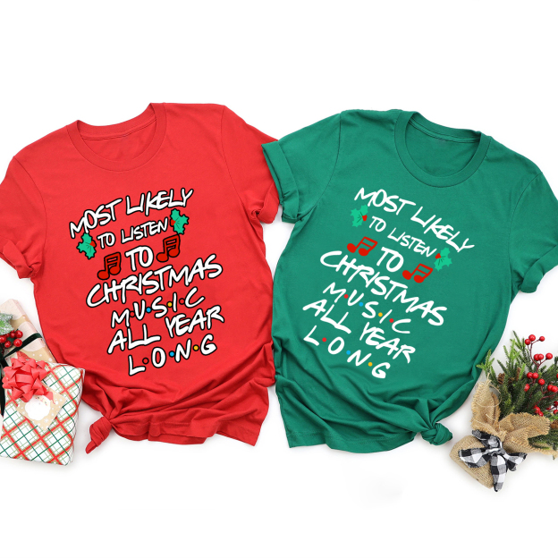 Friends Font Christmas Family Matching Shirt
