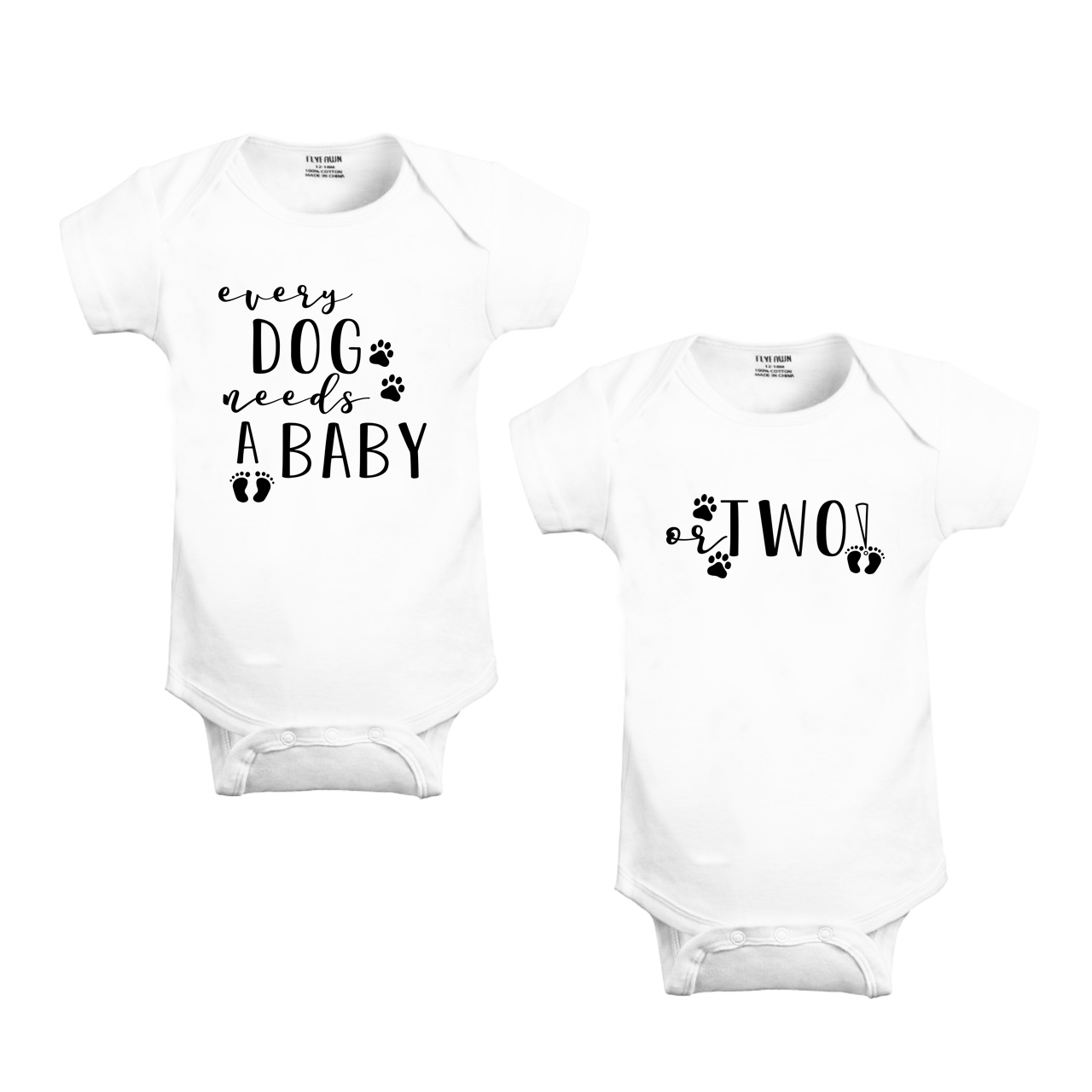Every Dog Needs A Baby Or Two Twins Bodysuit & Shirts(dog/pt)