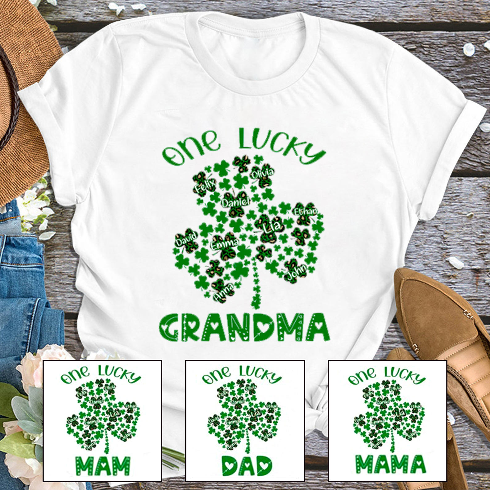 Lucky Grandma Personalized Shirt