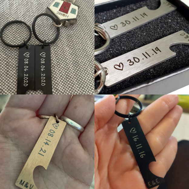 Personalized Valentine's Day Gift Engraved Stainless Heart Keychain