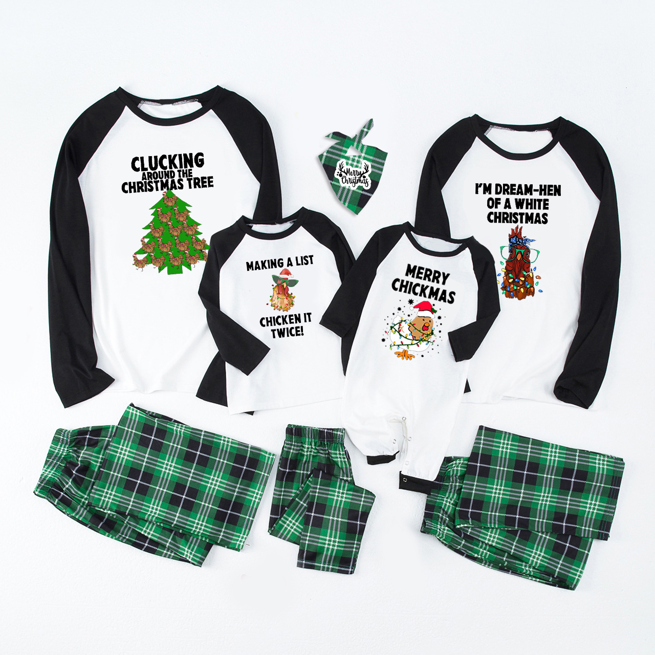 Funny Chicken Farm Christmas Family Matching Pajamas