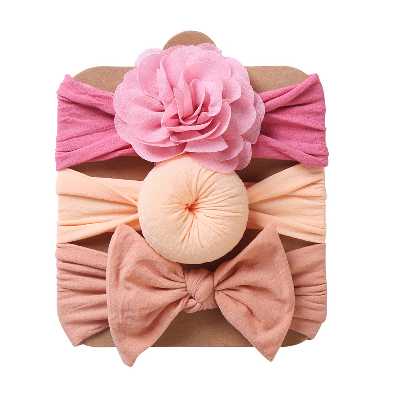 Baby Girl Three-piece Flower Bow Headband Set 
