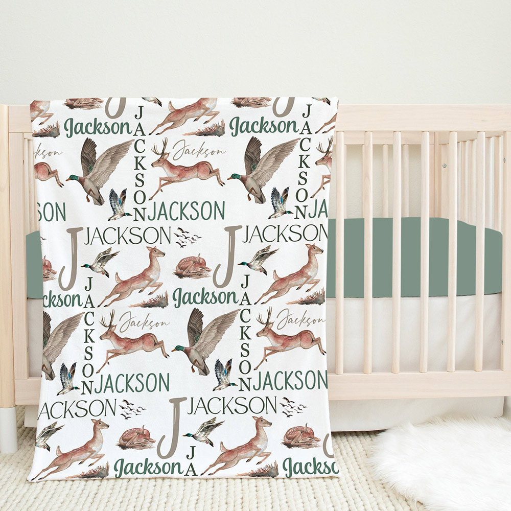 Personalized Mallard Duck Baby Blanket