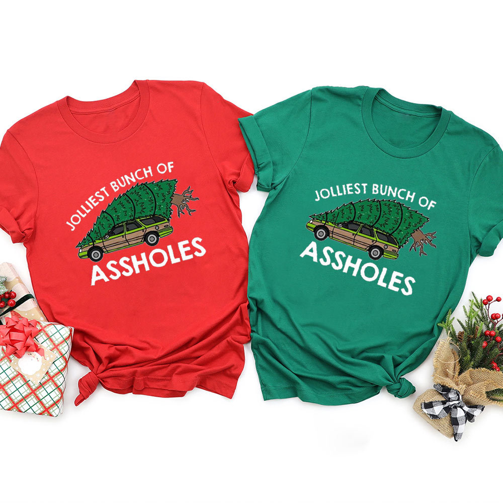 Jolliest Bunch Of Assholes Christmas Family Matching Shirt
