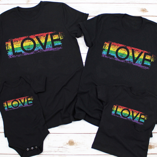Family Rainbow Love LGBTQ Shirt & Baby Bodysuit