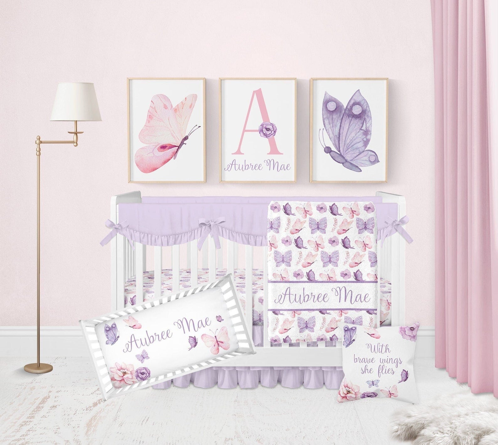 Personalized Sweet Dream Butterfly Baby Flannel Blanket