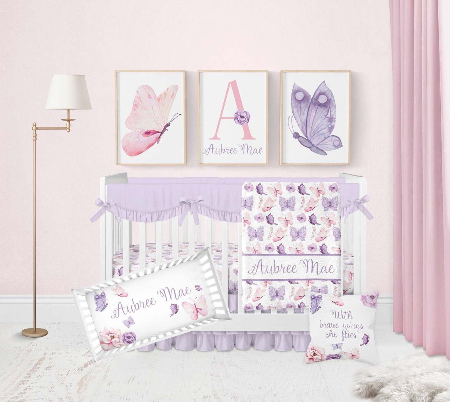 Personalized Sweet Dream Butterfly Baby Flannel Blanket