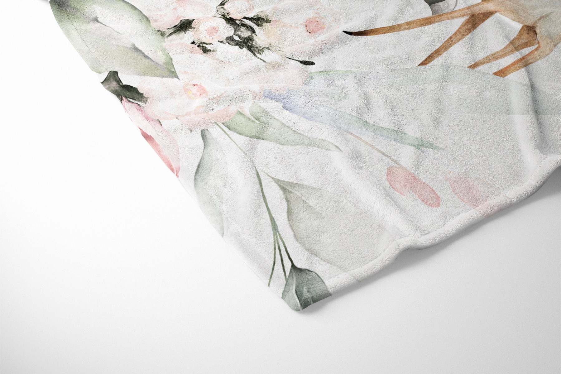 Personalized Pink Woodland Animal Baby Flannel Blanket