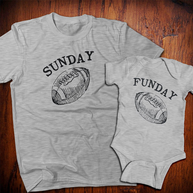 Matching First Father's Day Football Bodysuit & Shirts