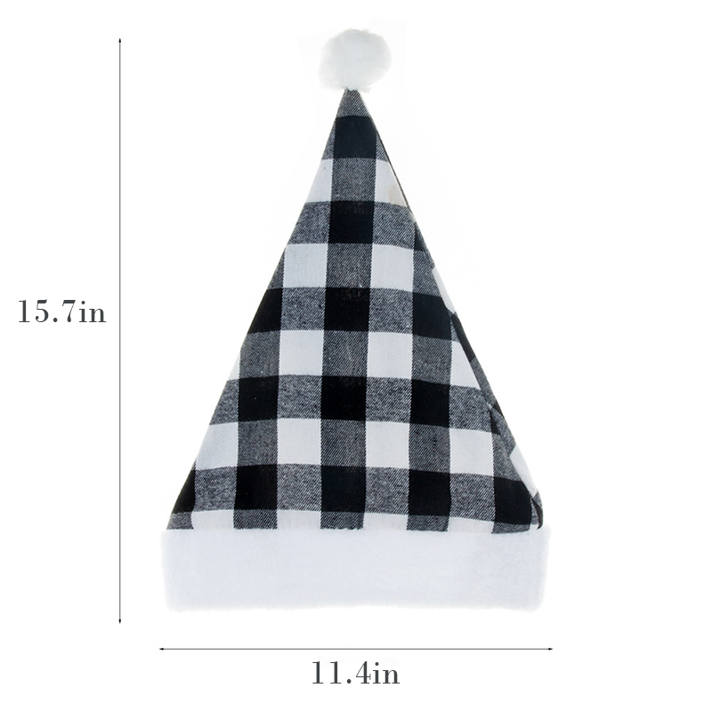 Christmas Plush Plaid Hat