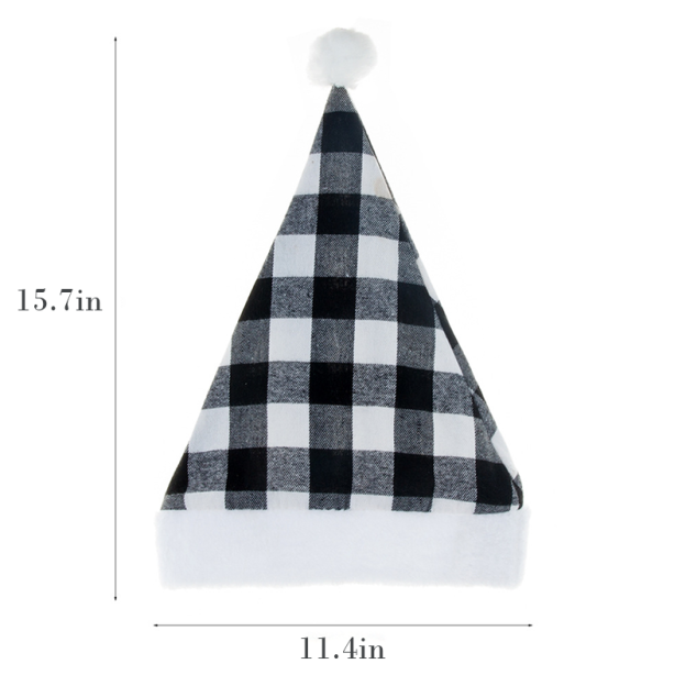 Christmas Plush Plaid Hat