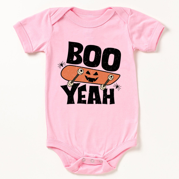 Boo Yeah pumpkin Halloween Baby Bodysuit