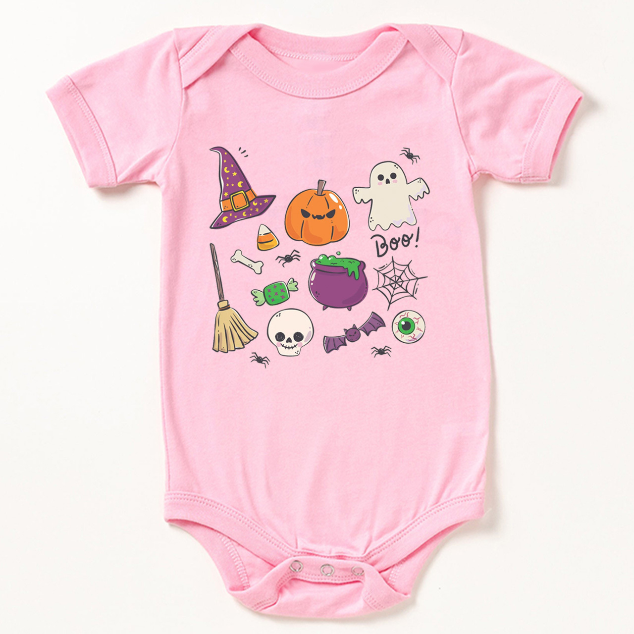 Pumpkin Witch Ghost Skull Baby Bodysuit