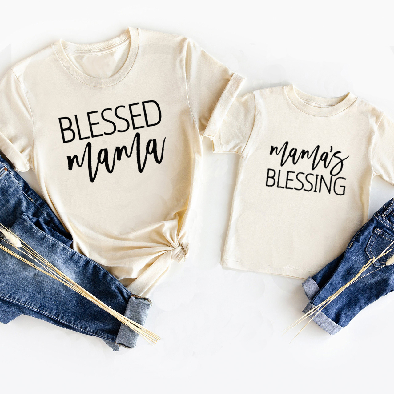 Blessed Mama or Mama's Blessing-Mother's Day MatchingTees
