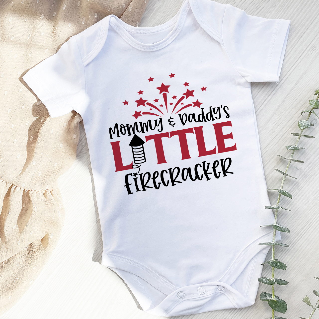 Personalized Baby Bodysuit & Shirts (Little Firecracker)