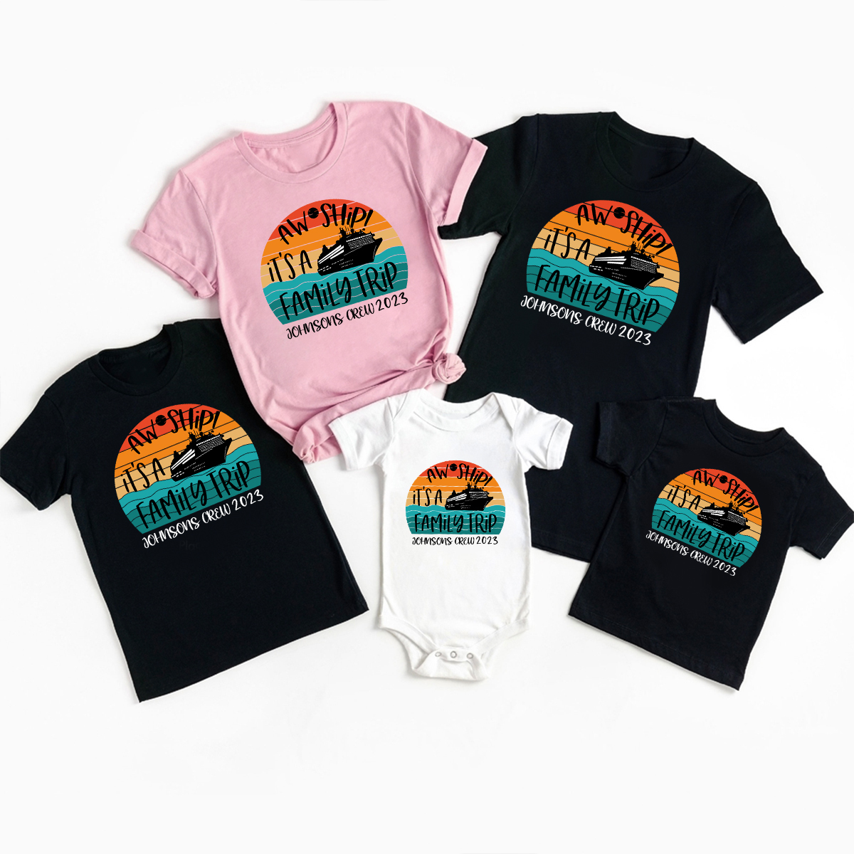 Aw Ship! It's a Family Trip Cruise Family Vacation Shirts