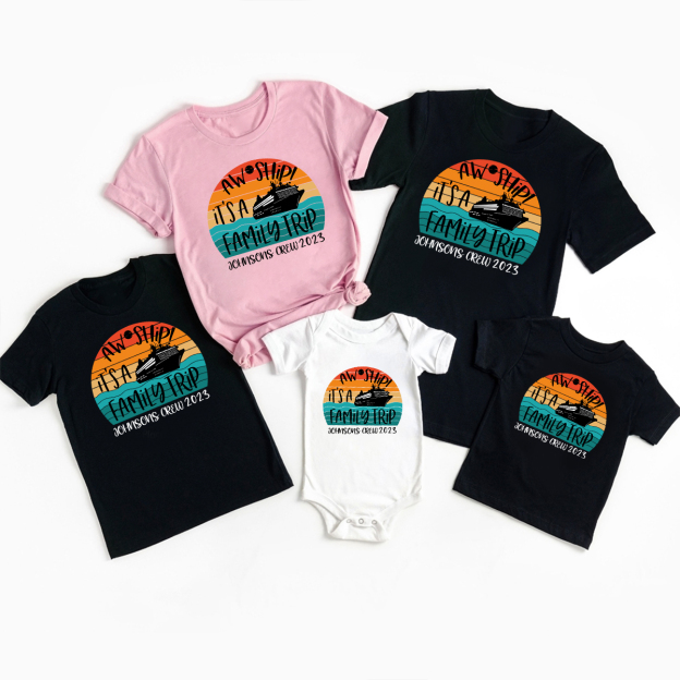 Aw Ship! It's a Family Trip Cruise Family Vacation Shirts