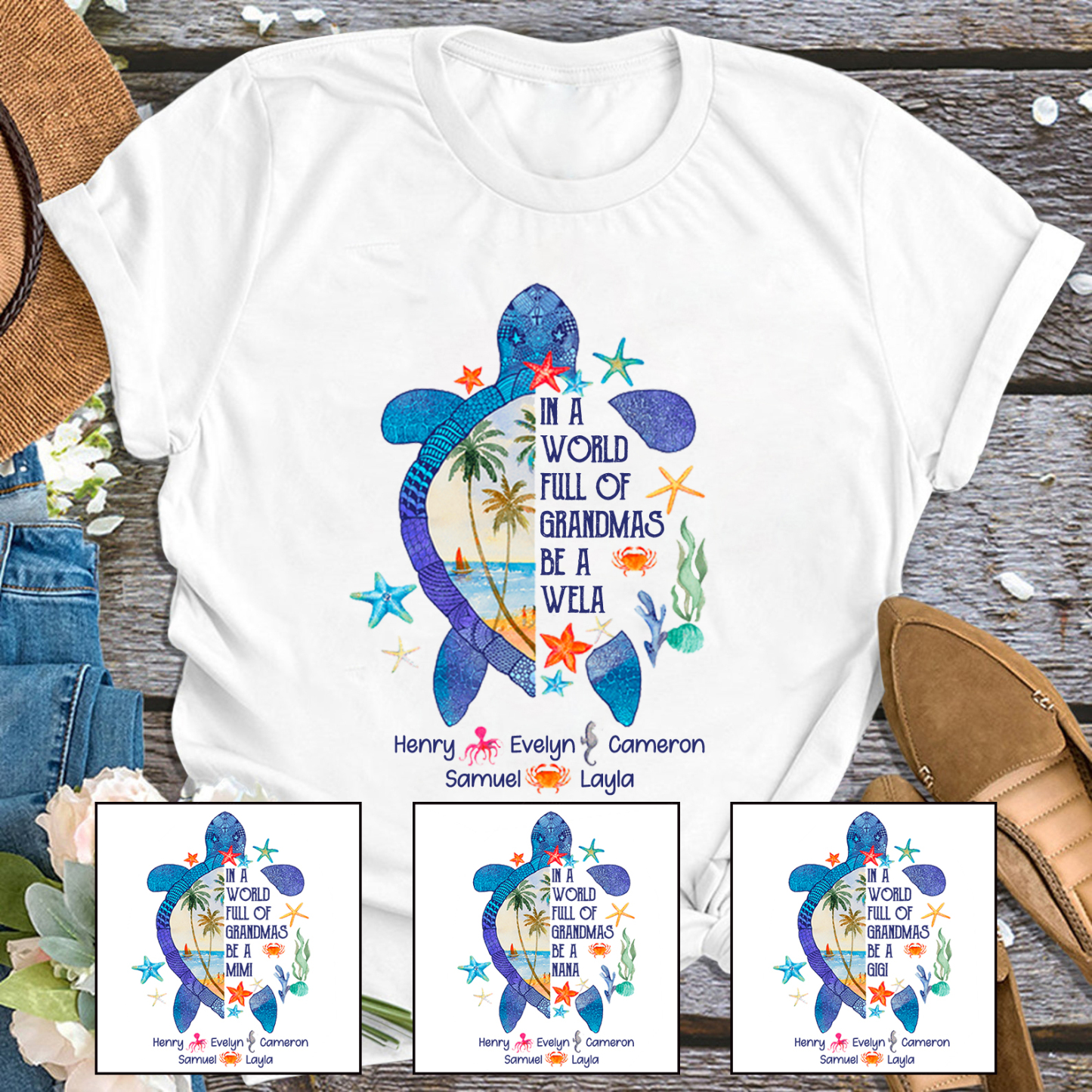 World Full Of Grandmas Personalized Shirt