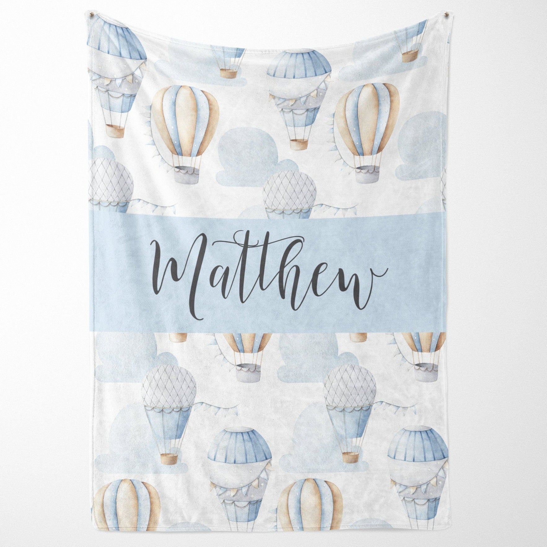 Personalized Hot Air Balloon Baby Flannel Blanket