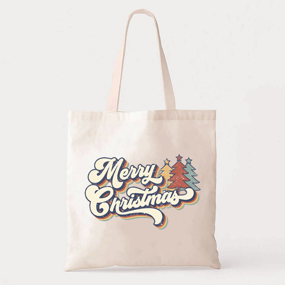 Vintage Merry Christmas Christmas Tote Bag