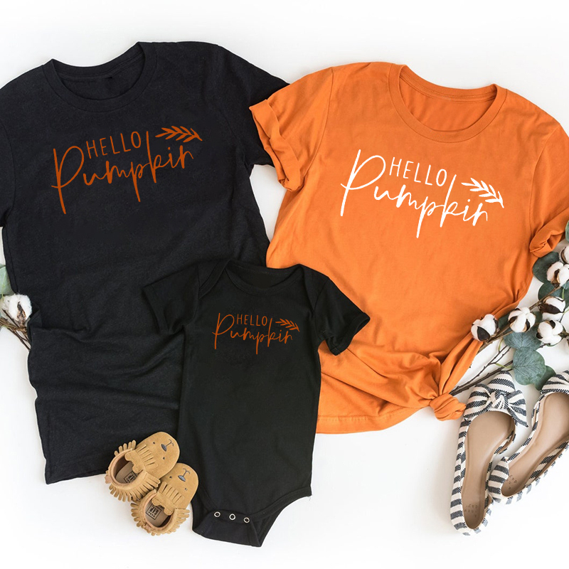 Thanksgiving Hello Pumpkin Family Matching Shirt