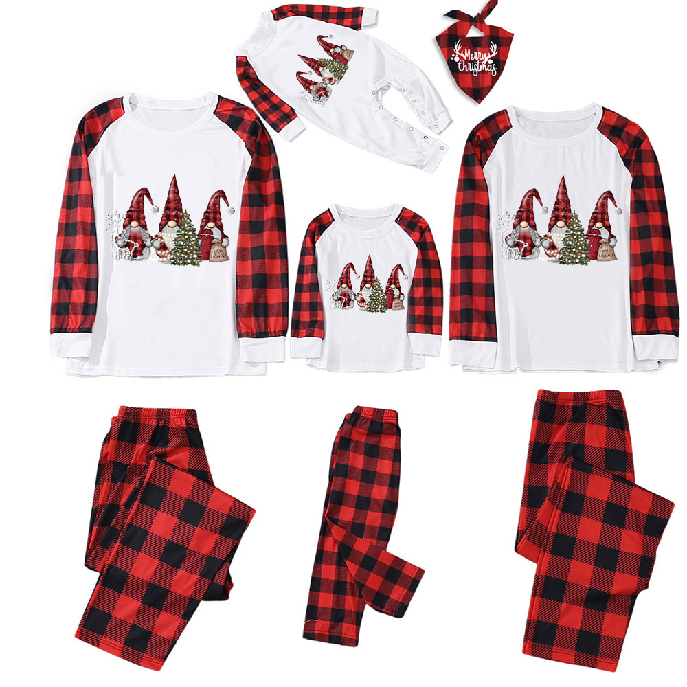 Buffalo Plaid Gnomes Family Christmas Pajamas