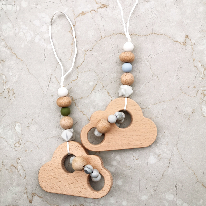 Wooden Clouds Baby Teether Chain