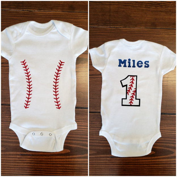 Personalized Baby Bodysuit & Shirts Baseball Sport