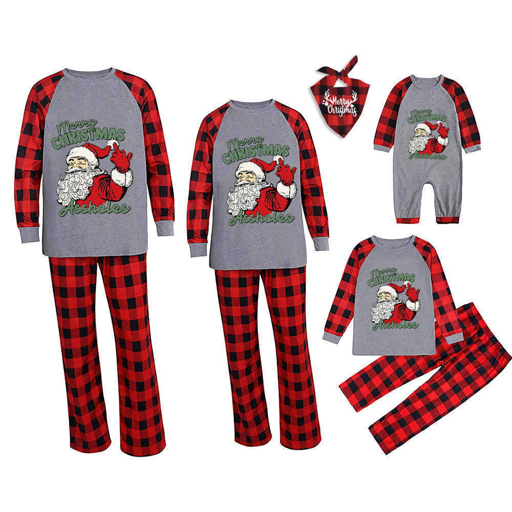 Santa Assholes Funny Family Christmas Pajamas