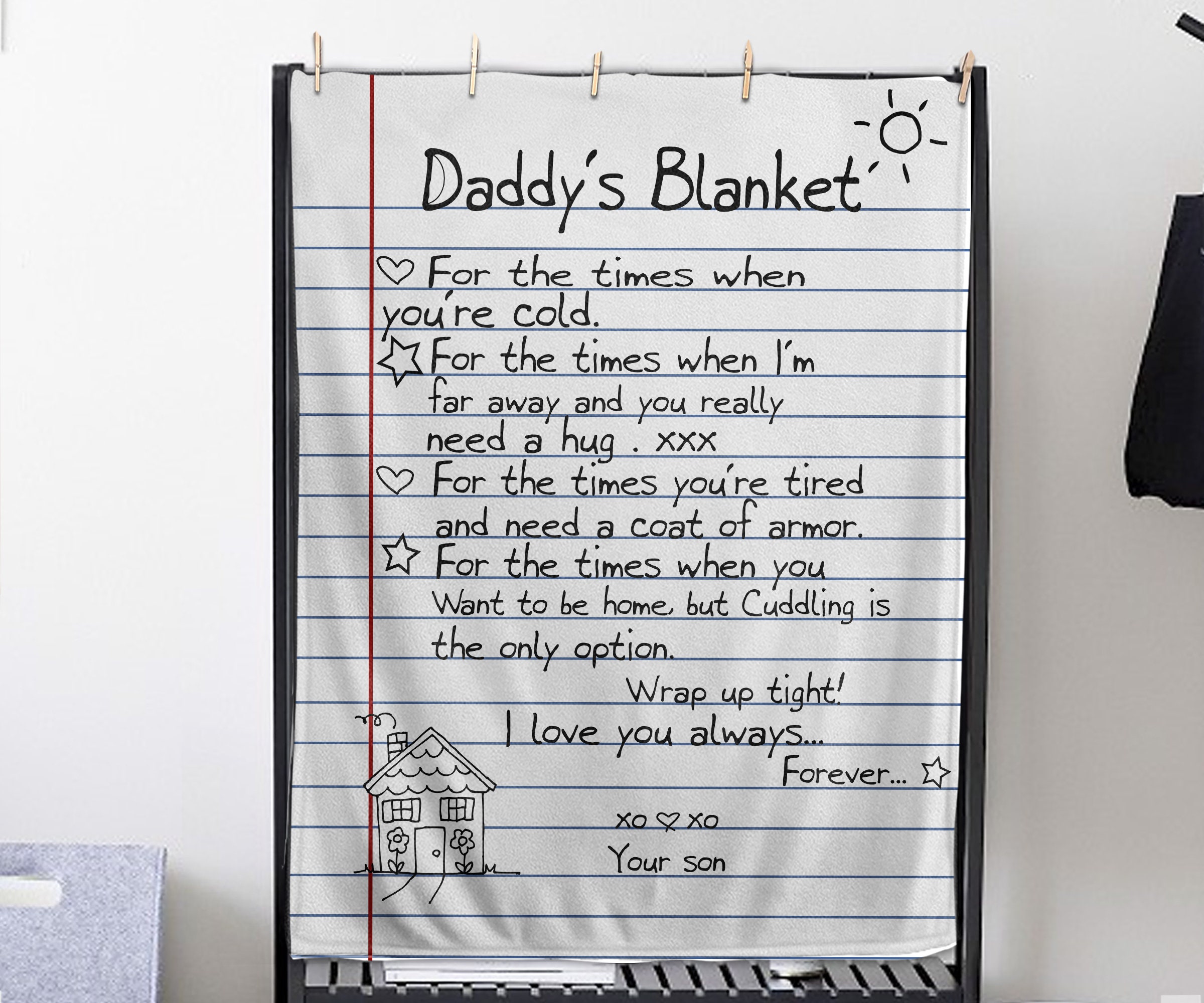 Personalized Letter To Dad Flannel Blanket