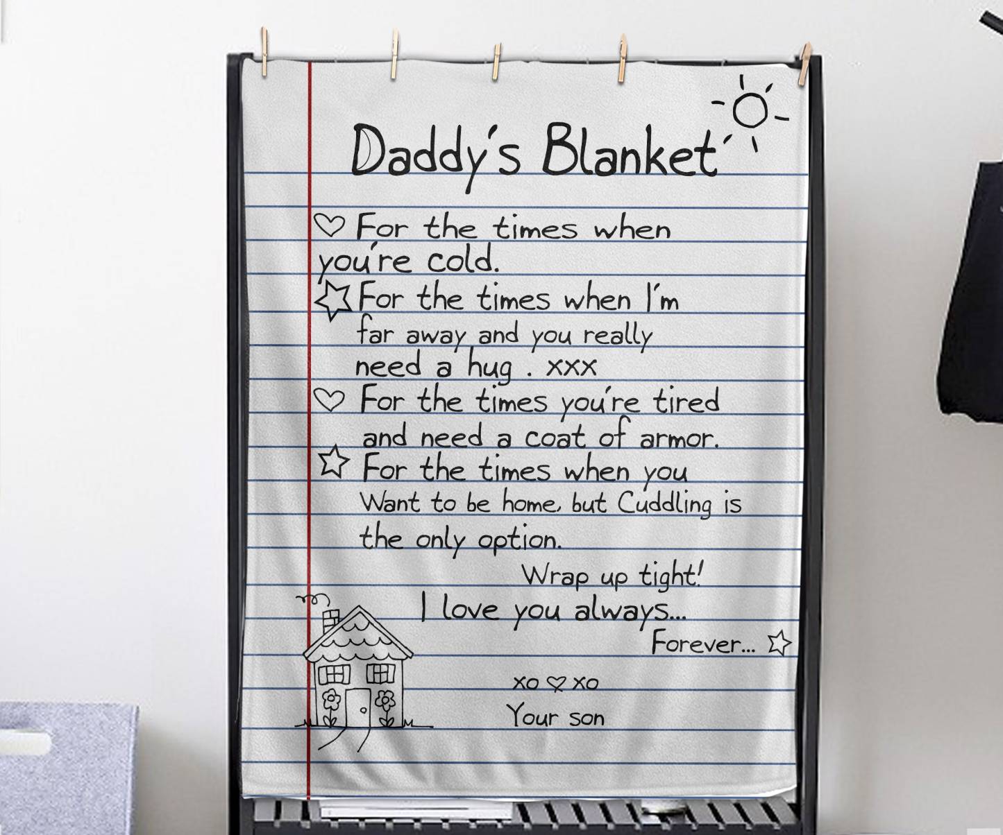 Personalized Letter To Dad Flannel Blanket