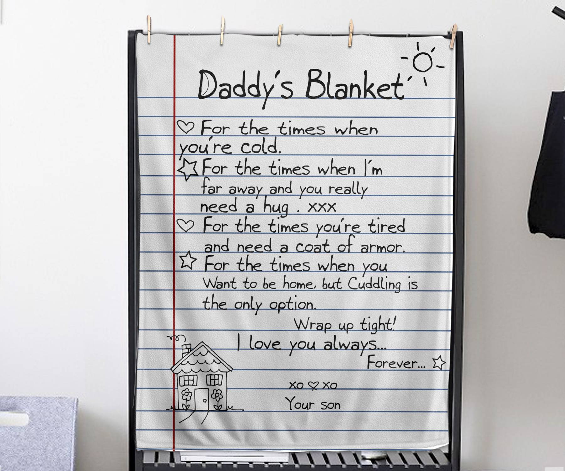 Personalized Letter To Dad Flannel Blanket