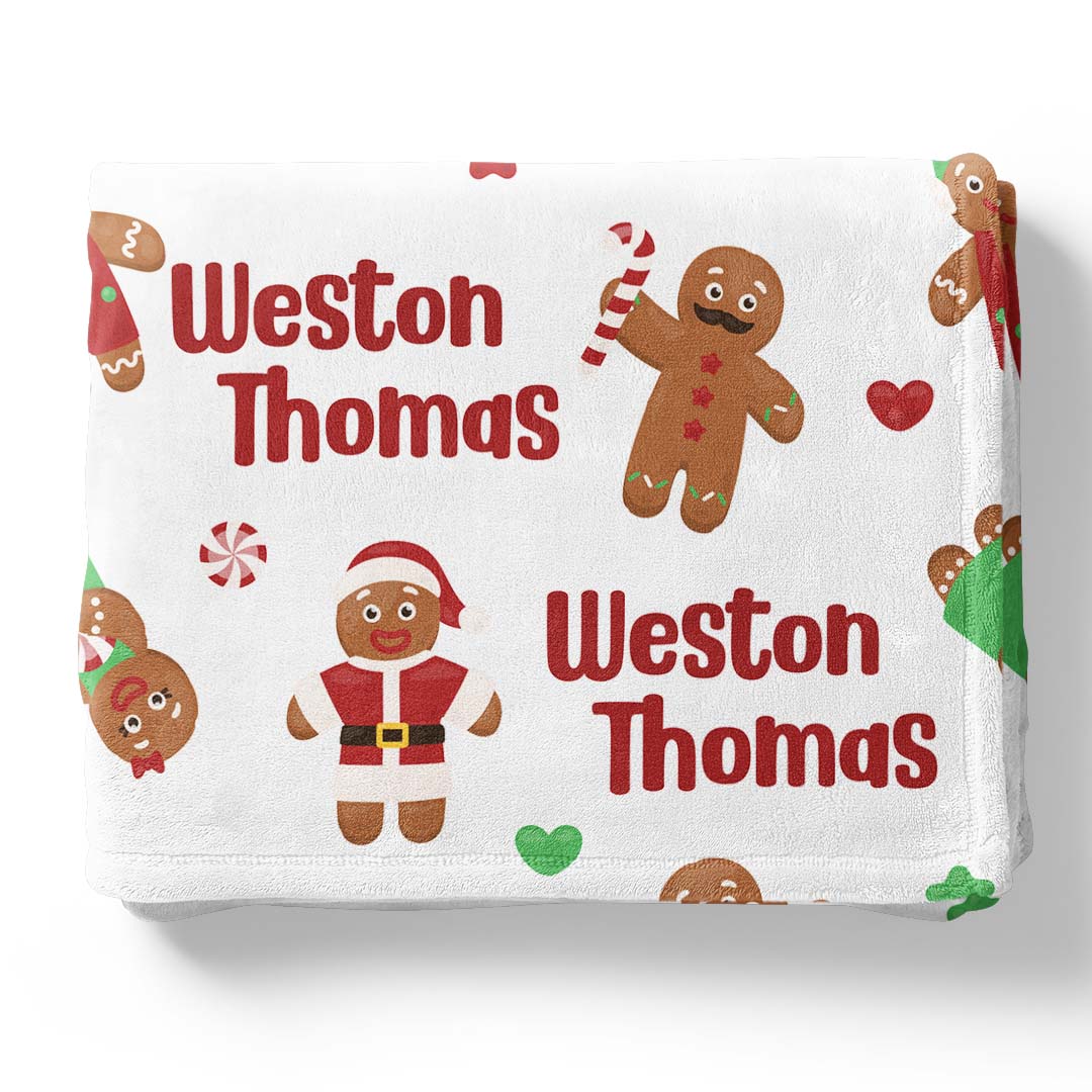 Personalized Christmas Cookie Crew Flannel Blanket