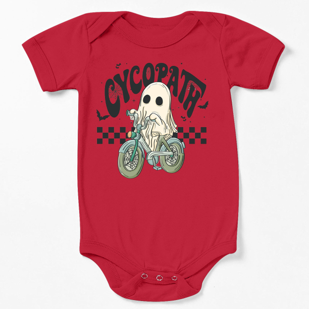 Funny Ghost On Bike Baby Halloween Bodysuit