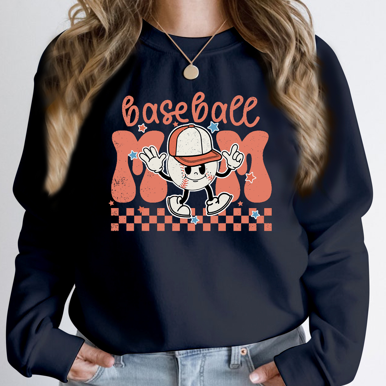 Retro Game Day Baseball Mom Sweatshirt