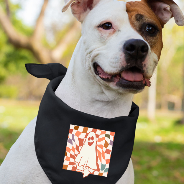 Retro Checkered Ghost Halloween Family Matching Shirts
