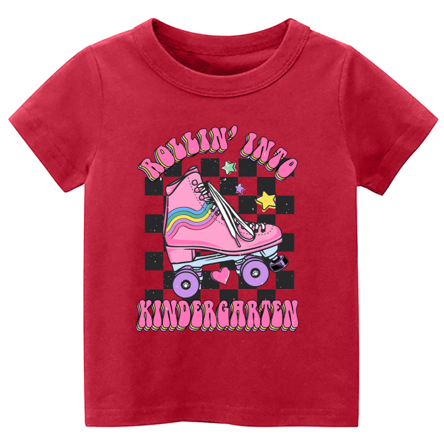 Rollin Into Kindergarten Back To School Kids Shirt