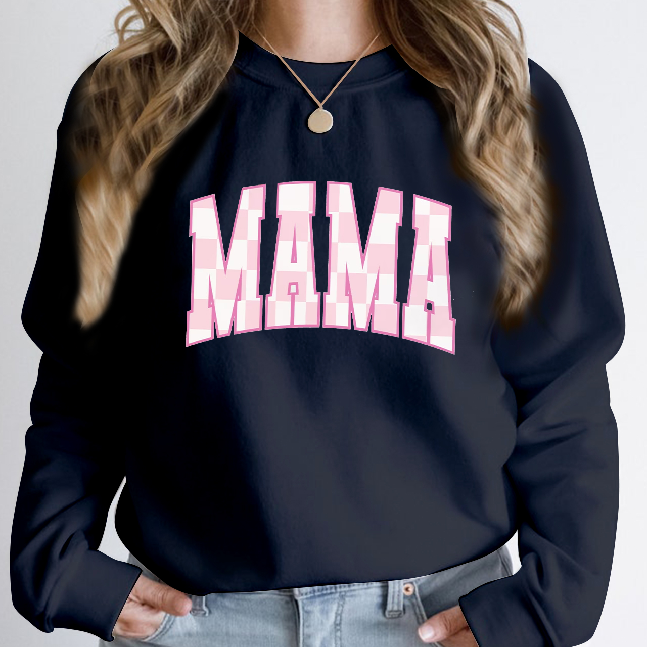 Retro Checkered Mama Sweatshirt