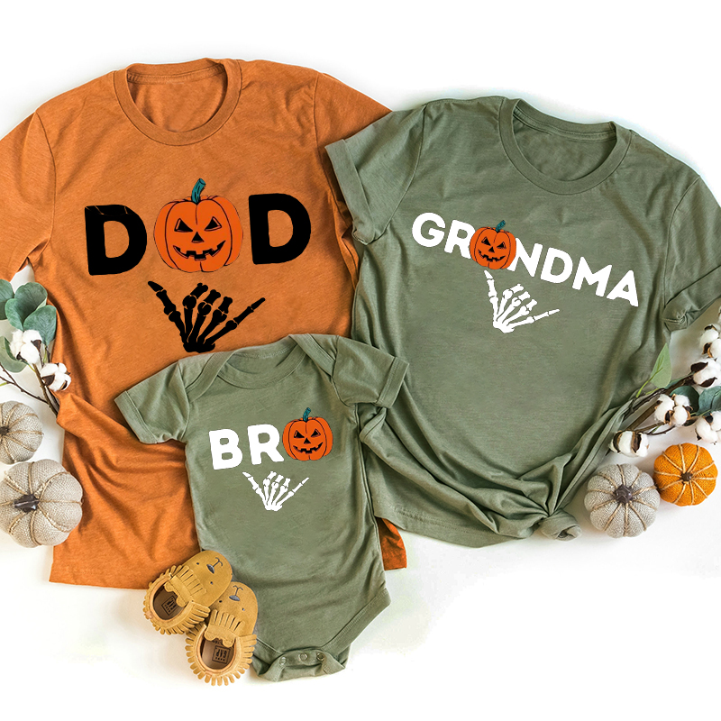 Personalized Pumpkin Member Halloween Family Matching Shirts