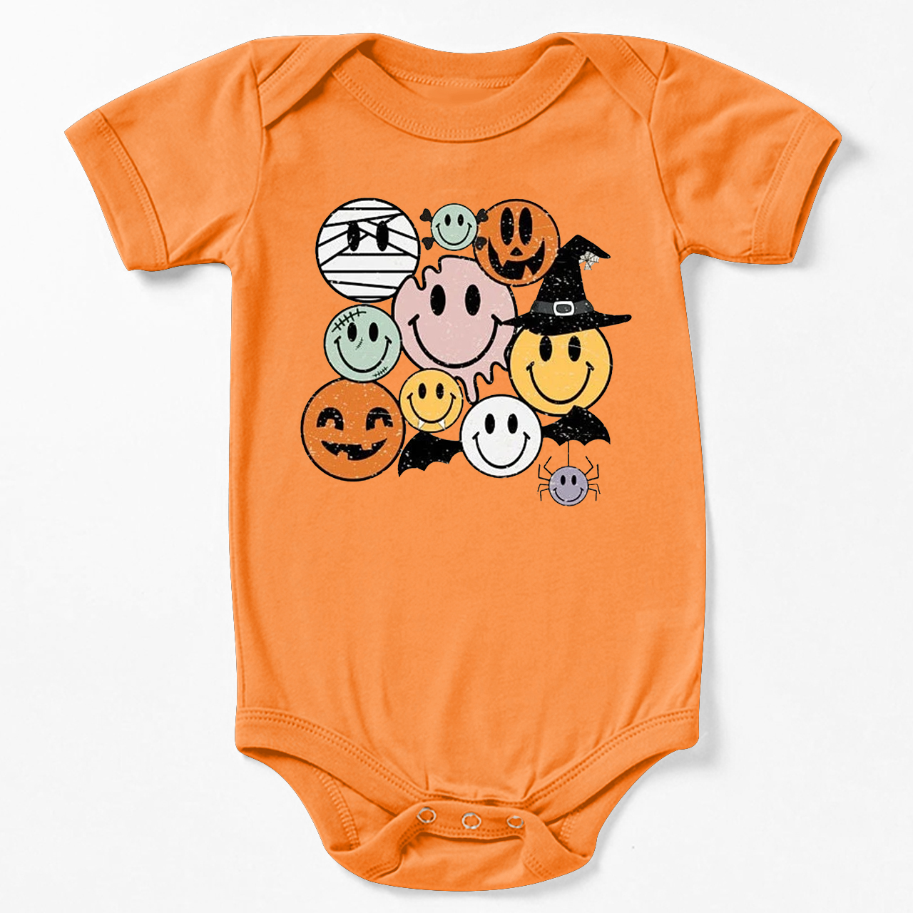  Retro Halloween Cute Ghost Natural Bodysuit For Baby