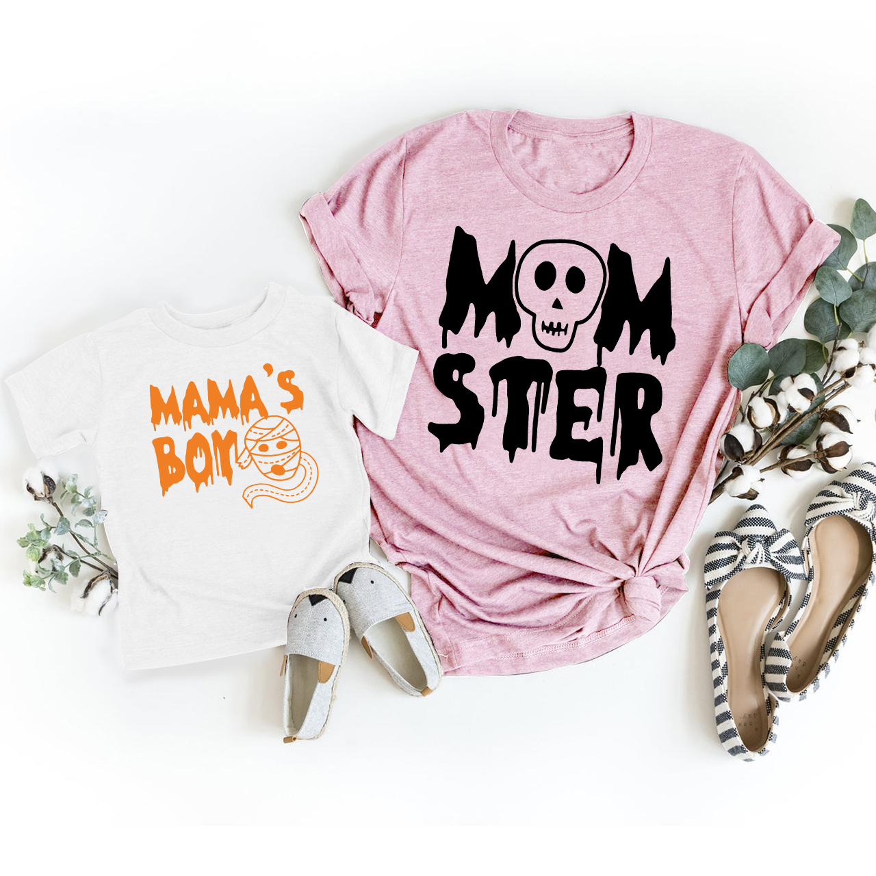 Halloween Momster & Mama's Kids Mom&Me Matching Shirt