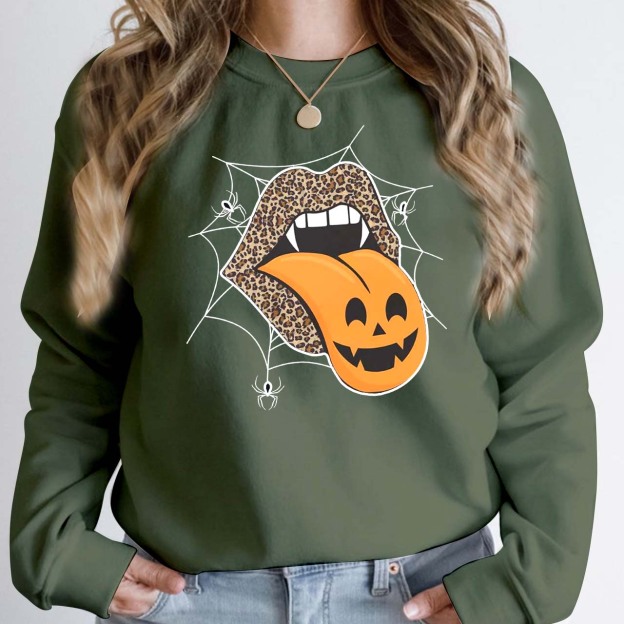 Halloween Lips Sweatshirt For Mama