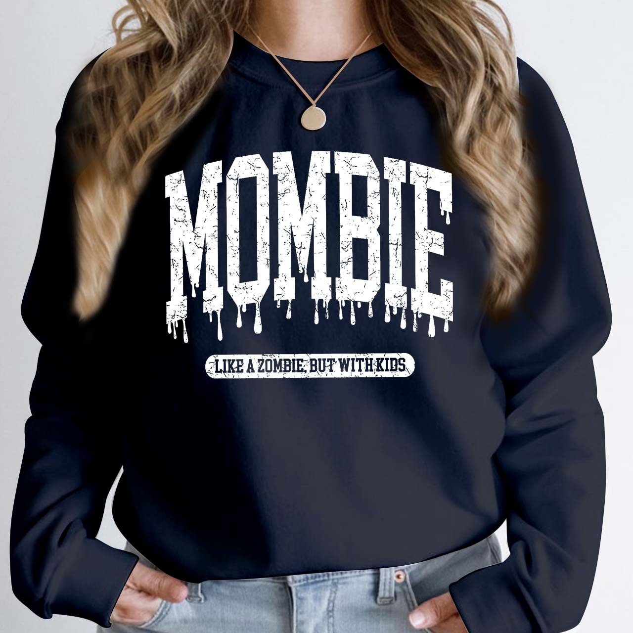 Halloween Mombie Like A Zombie But With Kids Sweatshirt For Mama